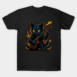 Heavy metal Cat, Hard Rock, Kitten T-Shirt